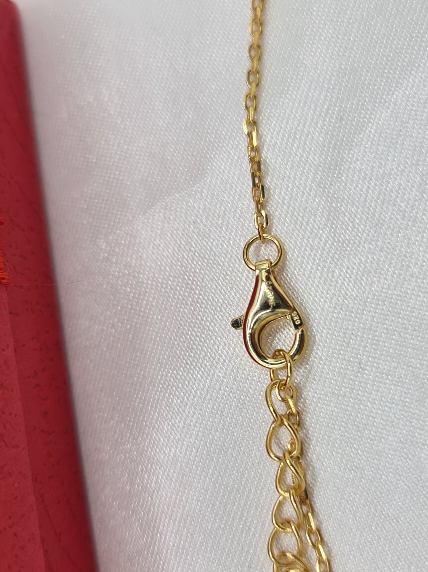 14k gold on Silver Clover Necklace