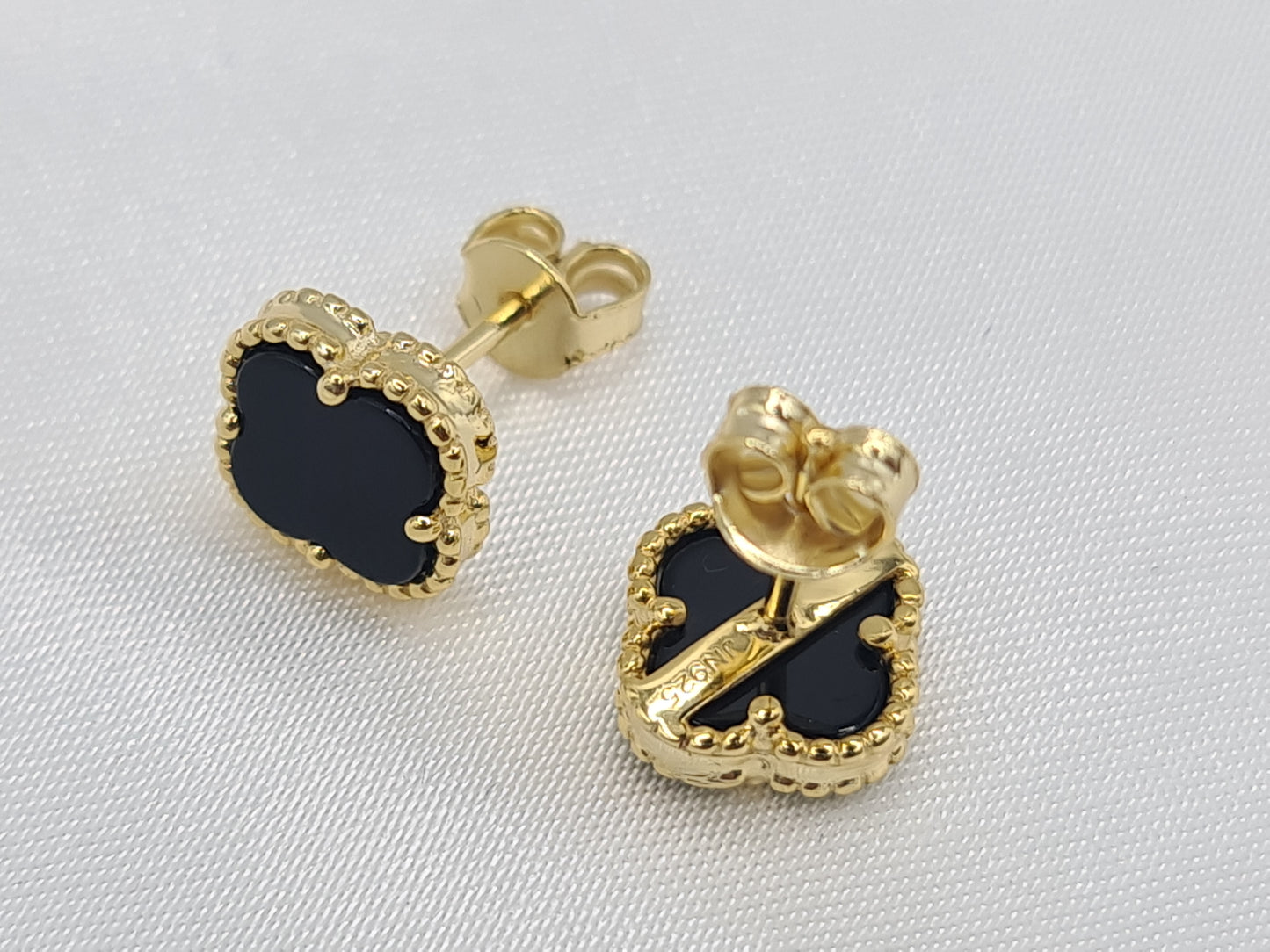 Brand New Clover Earrings 14k gold on Silver
