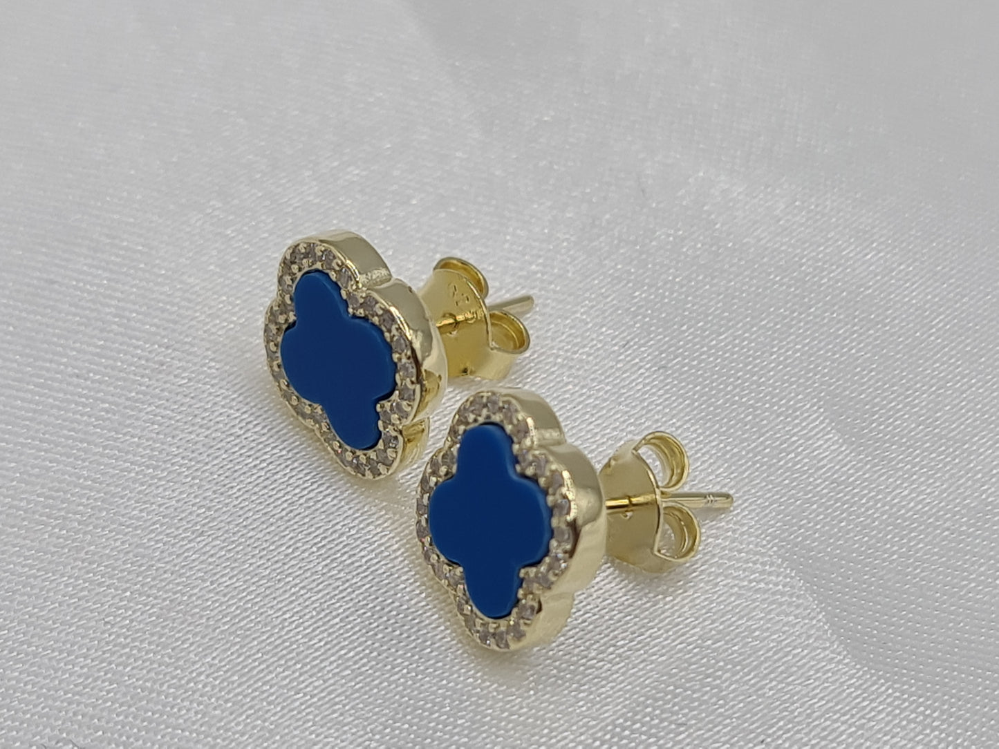 Brand New Clover Earrings 14k gold on Silver
