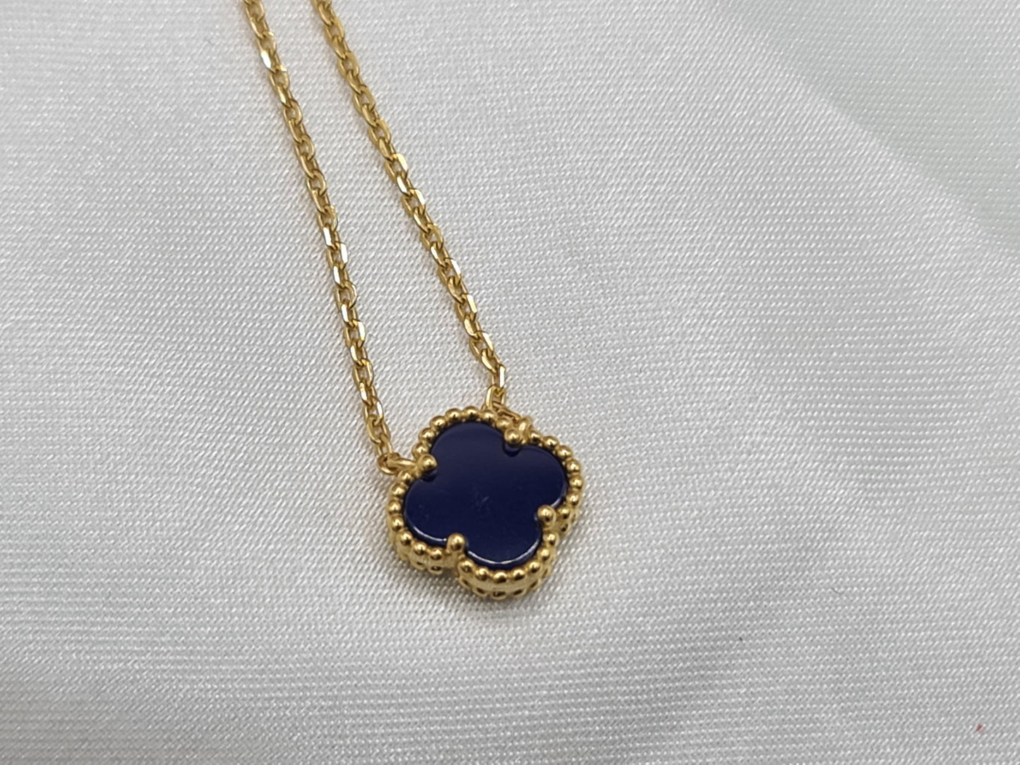 14k gold on Silver Clover Necklace