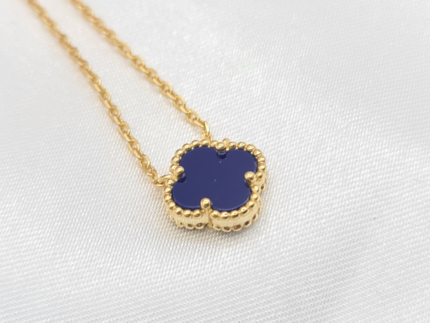 14k gold on Silver Clover Necklace