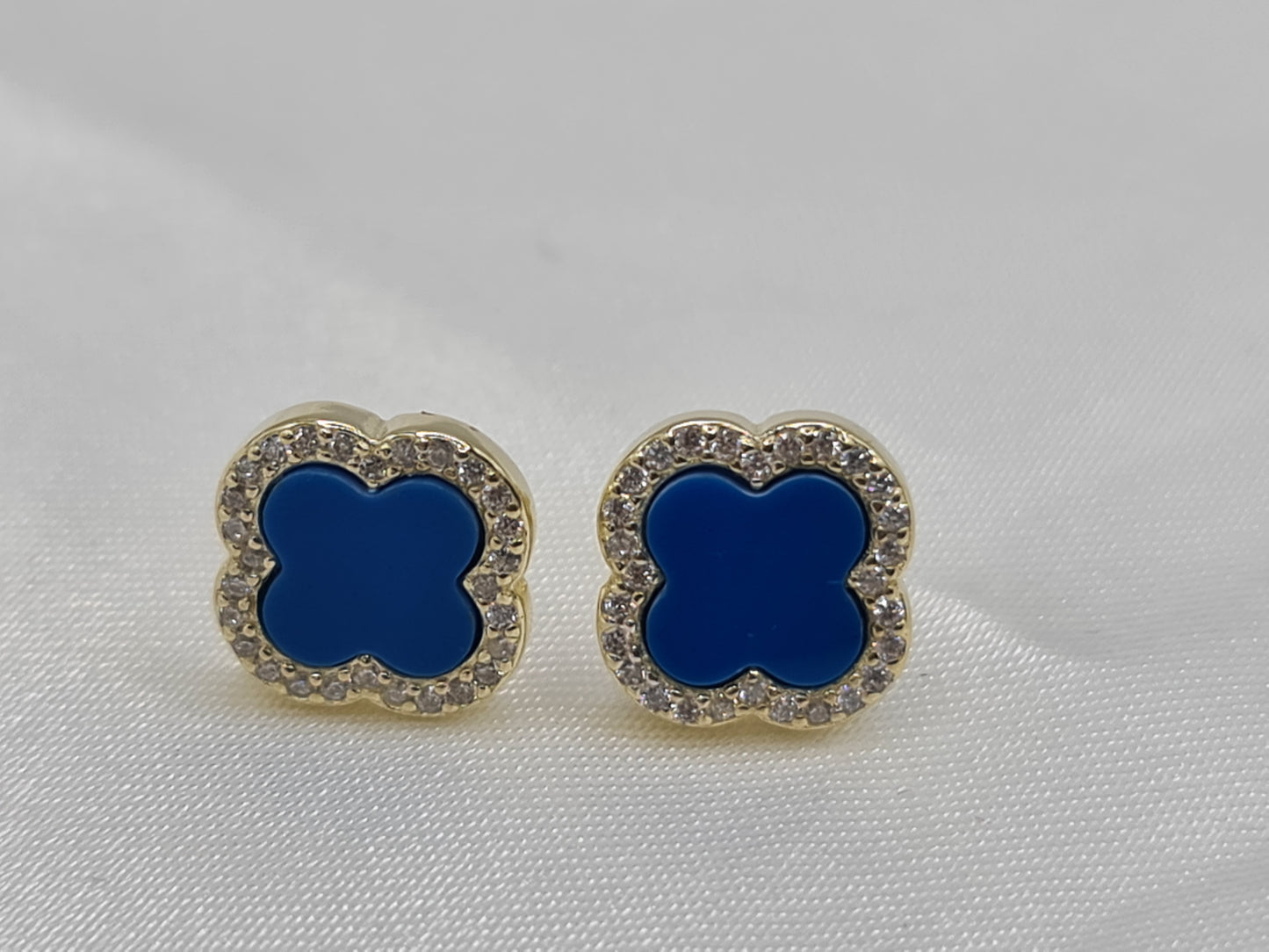 Brand New Clover Earrings 14k gold on Silver