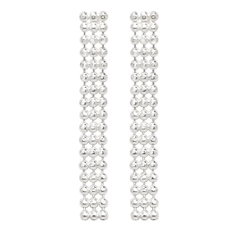 Brand New three tier beaded drop earrings Sterling silver