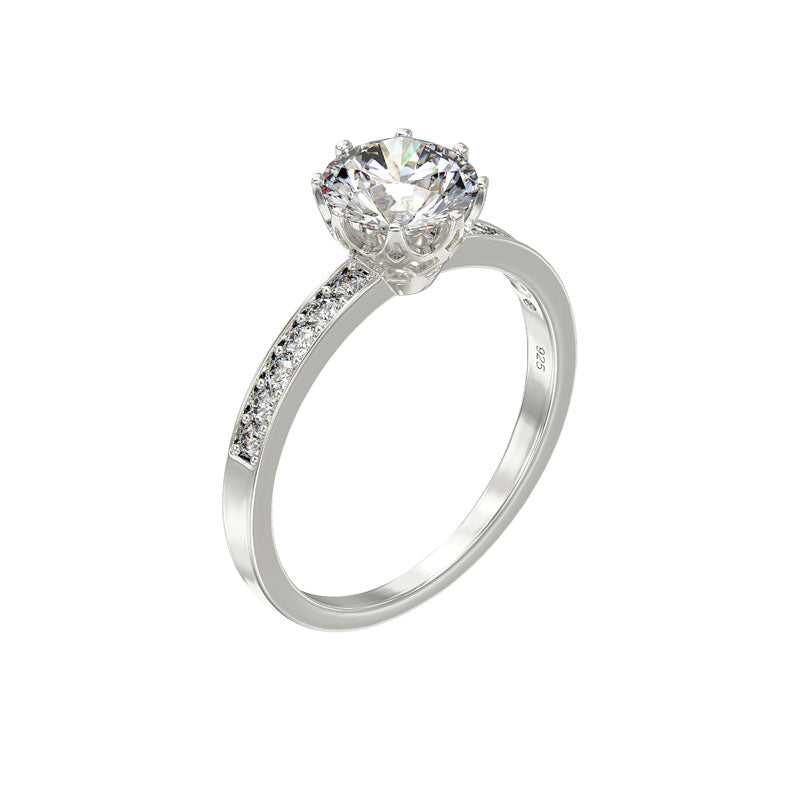Brand New Sterling Silver Cz Engagement style ring