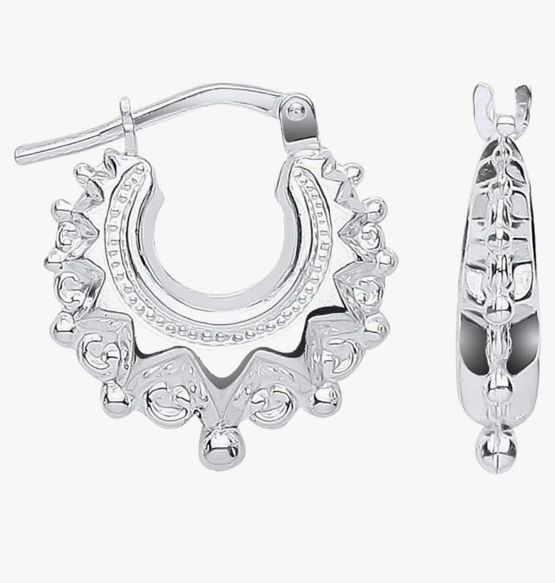 Brand New 925 silver creole earrings small