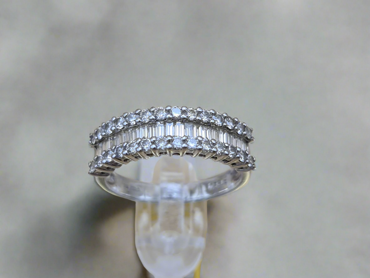 1.4 Carat Diamond Half Eternity ring in Platinum Size M