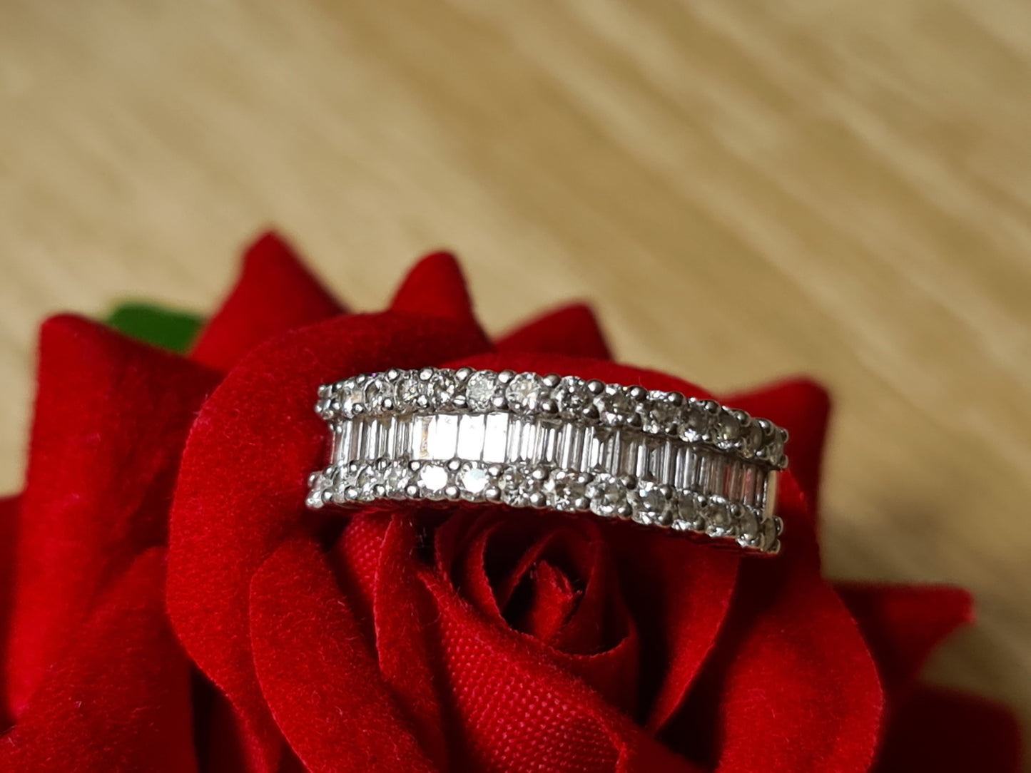 1.4 Carat Diamond Half Eternity ring  in Platinum Size M