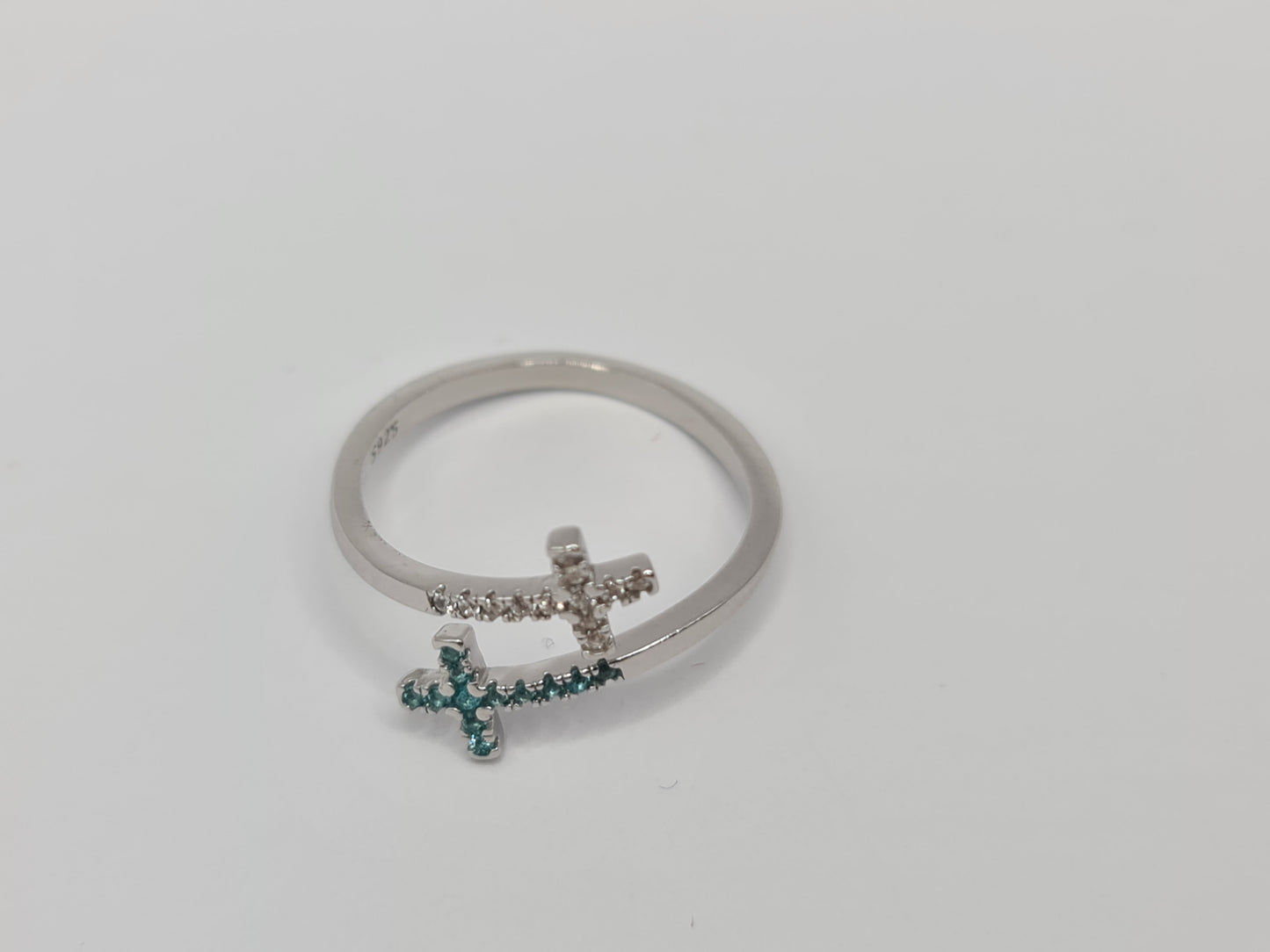 Brand New Sterling Silver Double Cross Ring