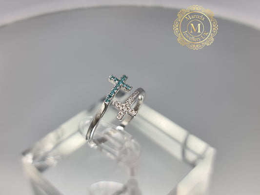 Brand New Sterling Silver Double Cross Ring