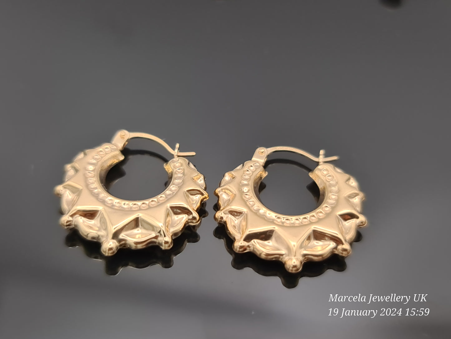 Brand New 9 Carat gold Creole earrings small