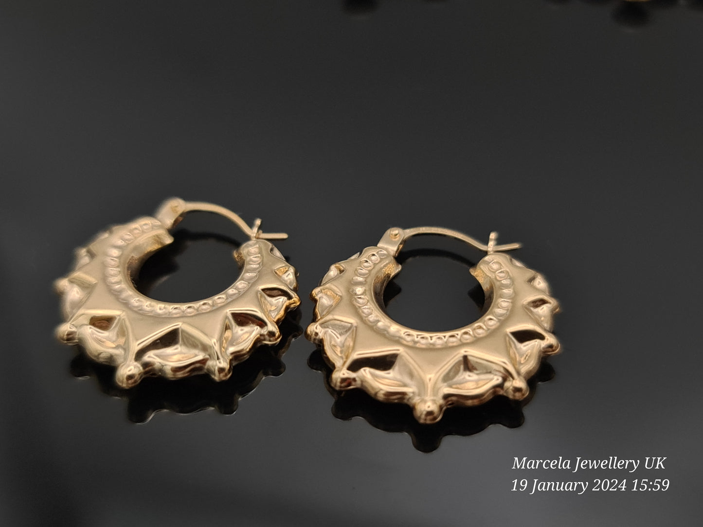 Brand New 9 Carat gold Creole earrings small