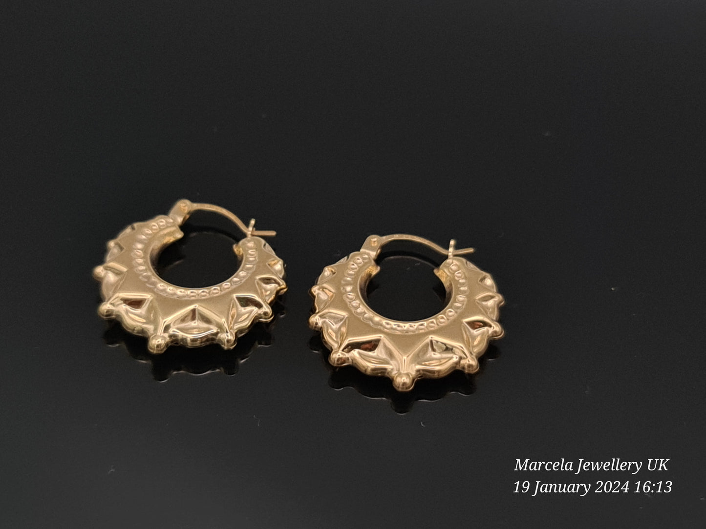 Brand New 9 Carat gold Creole earrings small