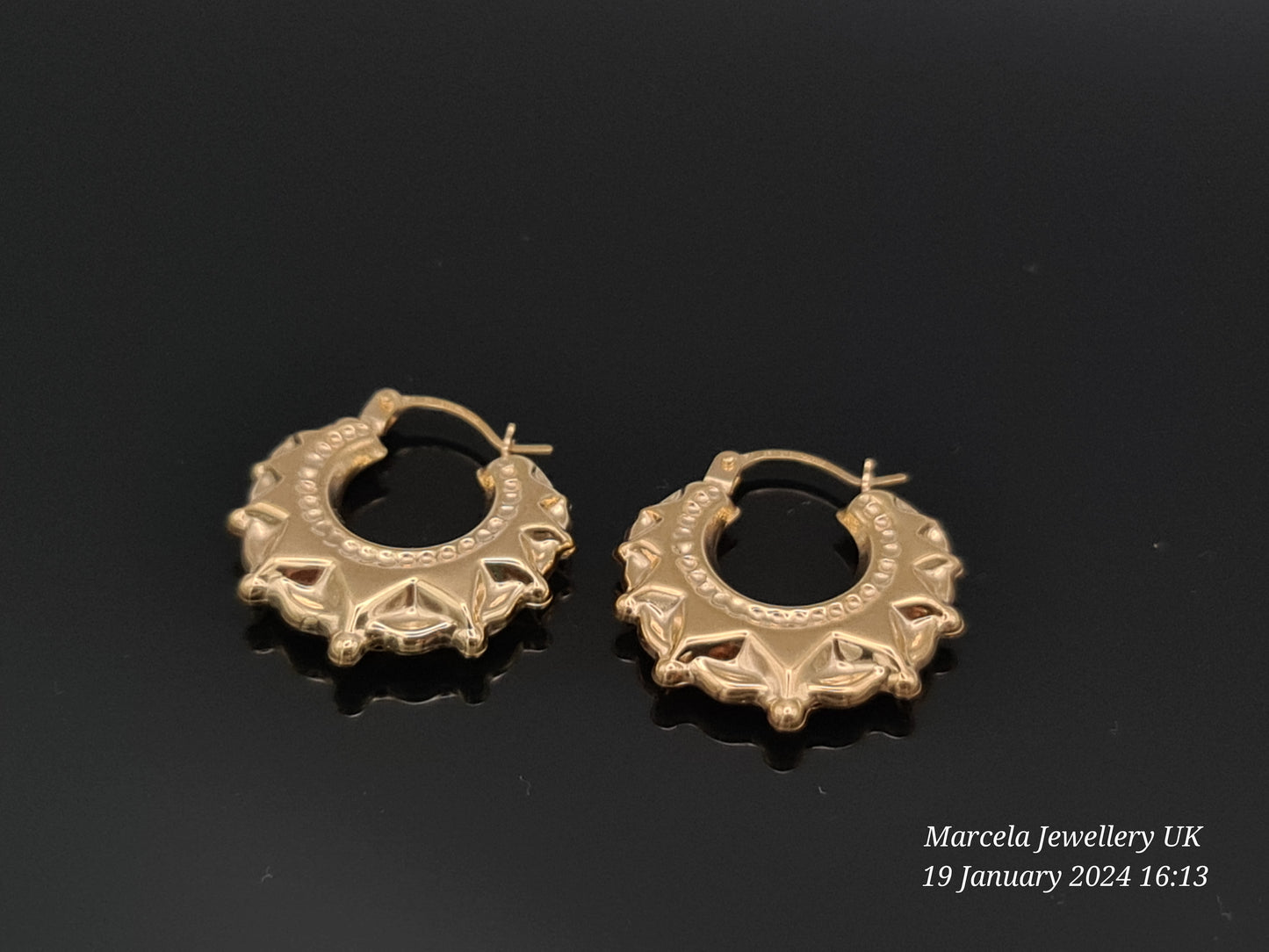 Brand New 9 Carat gold Creole earrings small