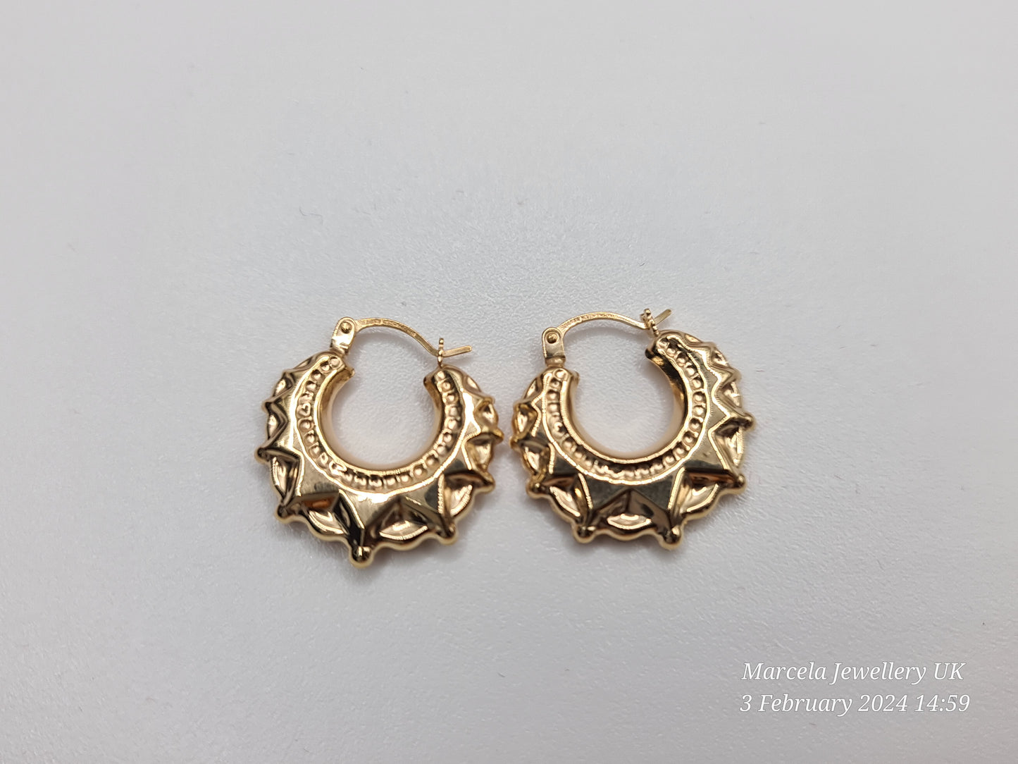 Brand New 9 Carat gold Creole earrings small