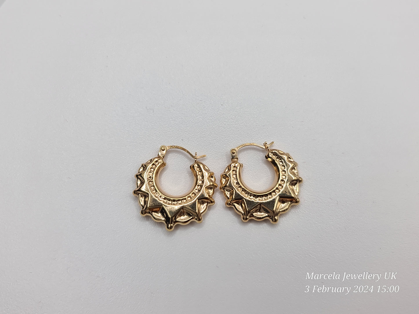 Brand New 9 Carat gold Creole earrings small