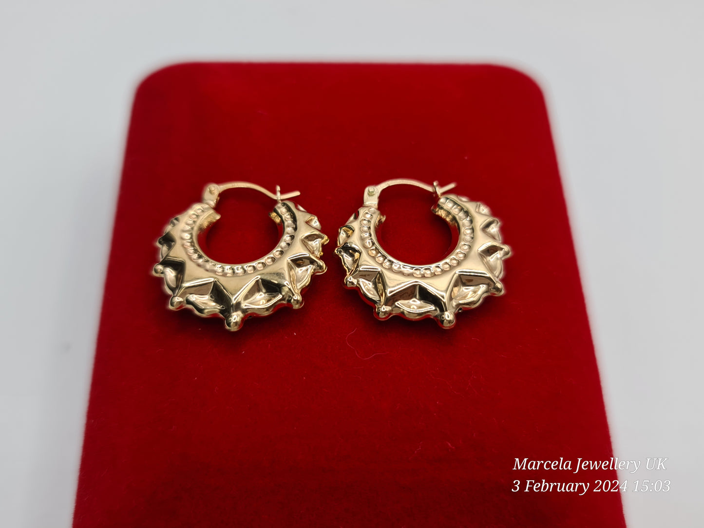 Brand New 9 Carat gold Creole earrings small