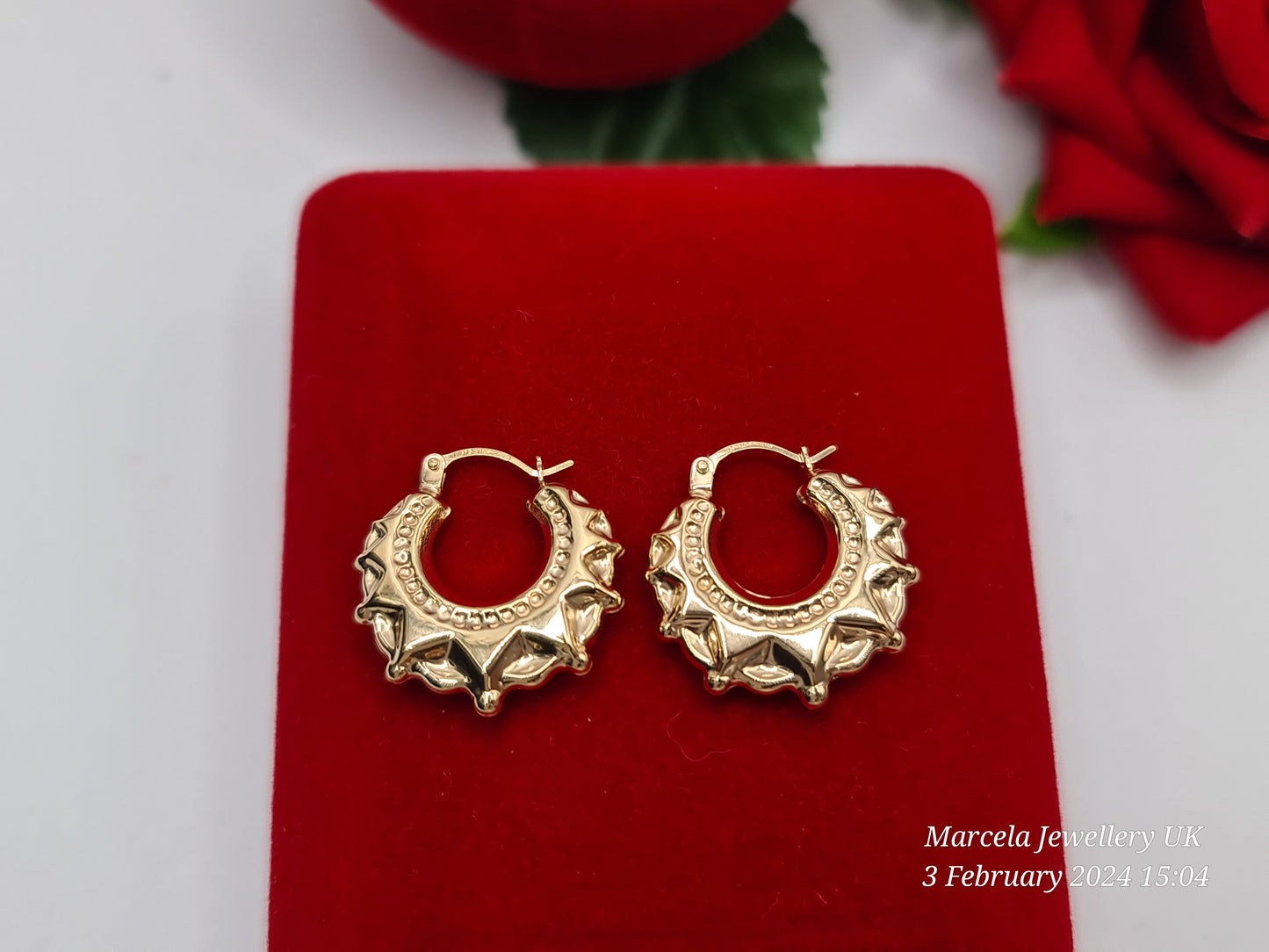 Brand New 9 Carat gold Creole earrings small