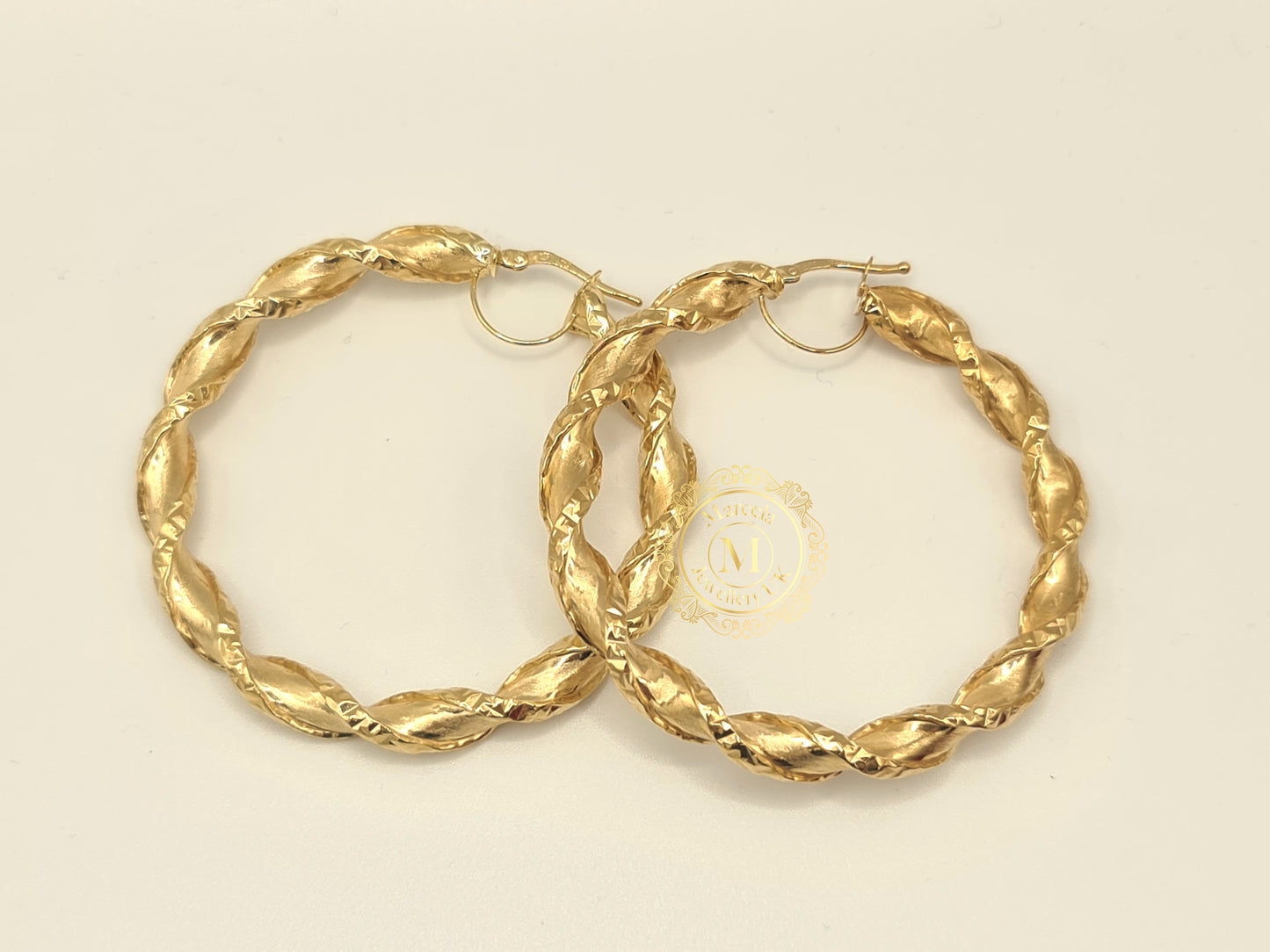 Brand New 9 carat Gold Satin twist hoop ladies earrings