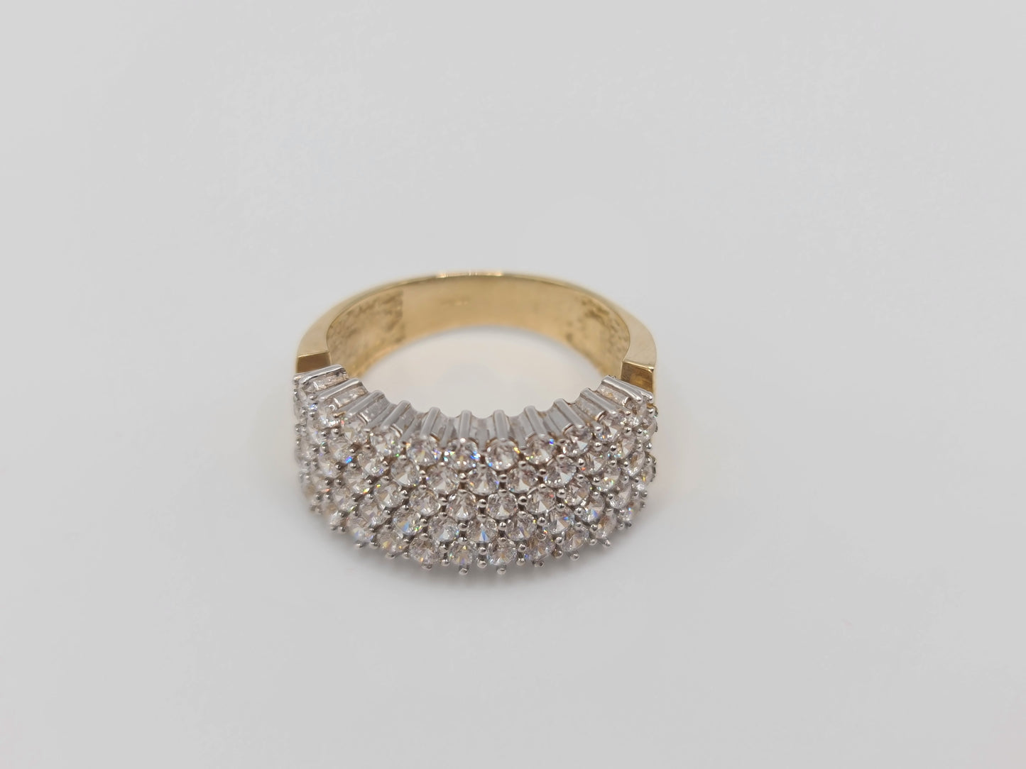 Brand new 9 carat gold cz Band ring size N