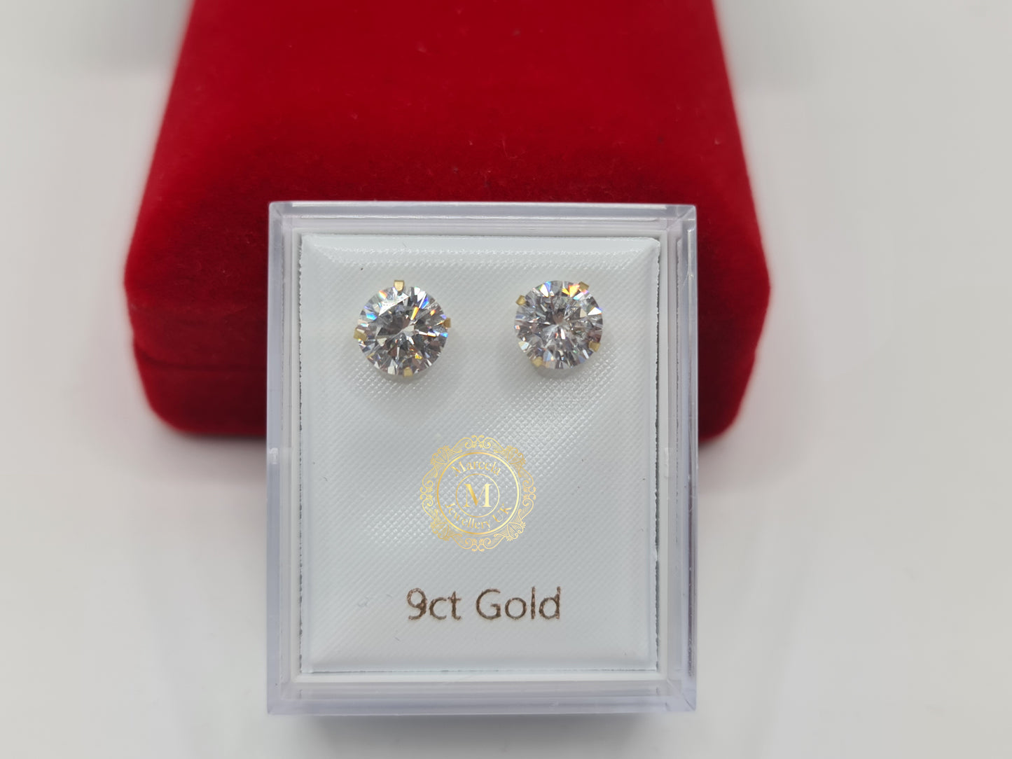 Brand new 9 carat Gold Round Cz Studs