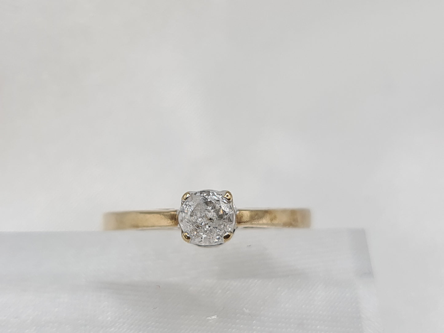 Kid's Solitaire Old cut 0.25ct diamond ring  size  H½ Pre-Owned