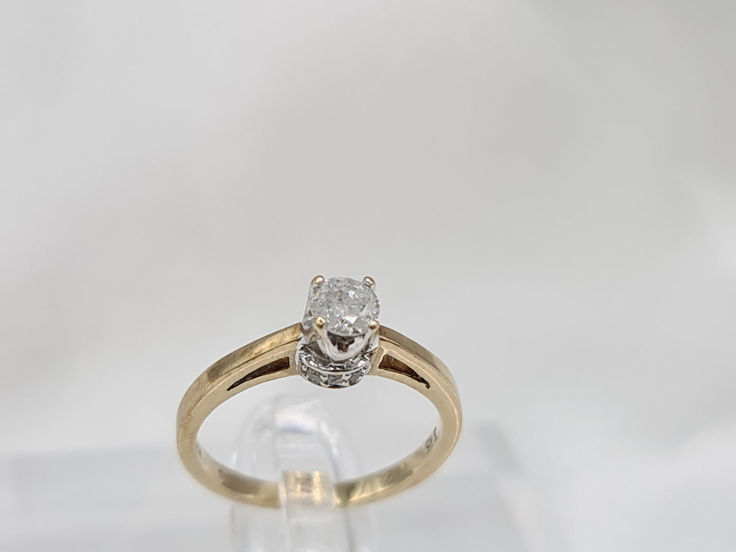 Kid's Solitaire Old cut 0.25ct diamond ring  size  H½ Pre-Owned