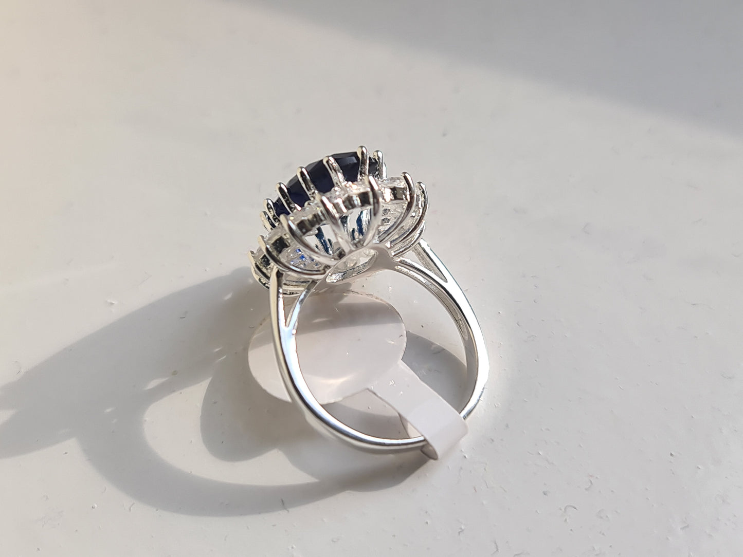 Brand new 925 Sterling silver Blue cz cluster ring