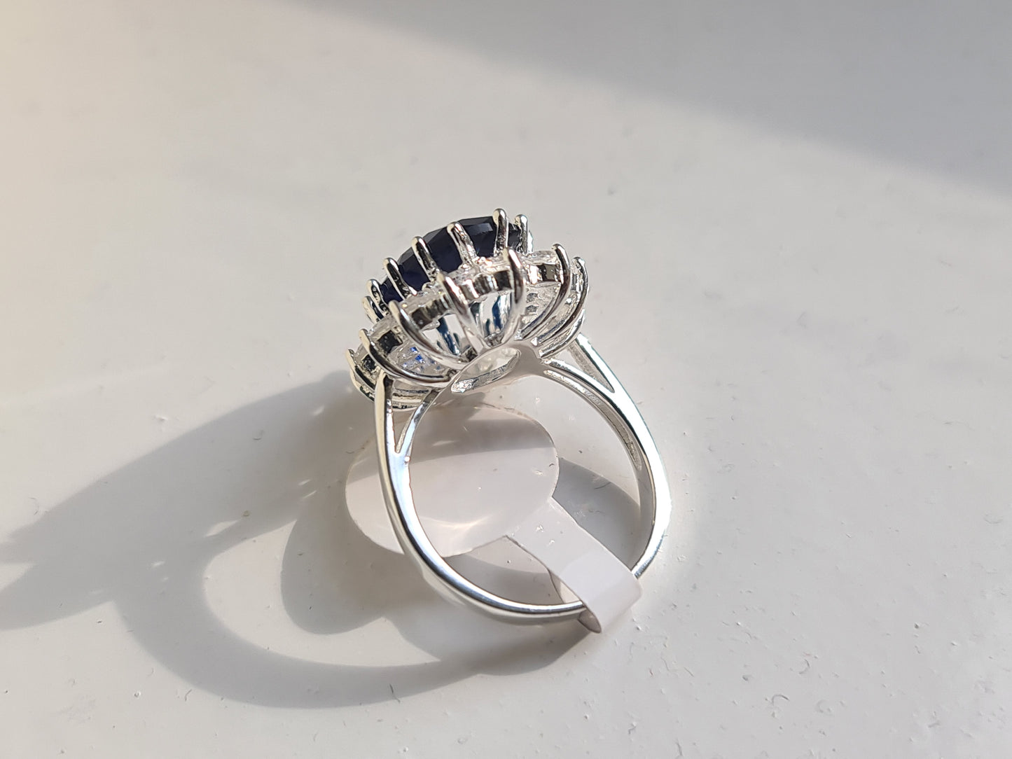 Brand new 925 Sterling silver Blue cz cluster ring