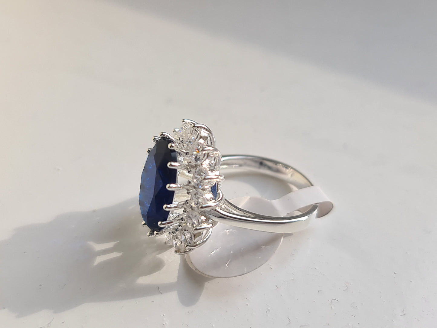 Brand new 925 Sterling silver Blue cz cluster ring