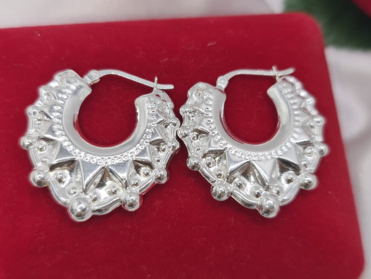 Brand new 925 Silver Creole earrings medium size