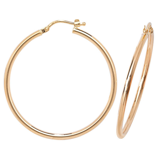 Brand New 9 carat gold Hoops 38mm