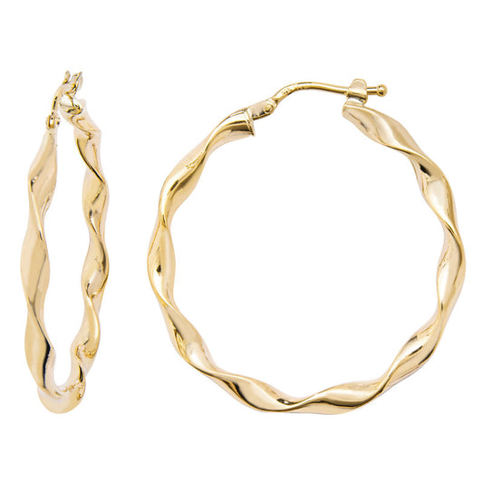 9 carat twist gold hoops