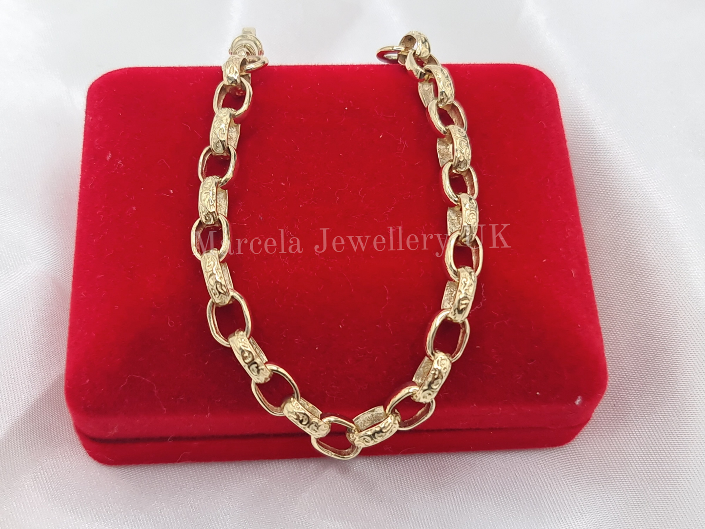 Brand New 9 carat gold Belcher bracelet 6.5 inch