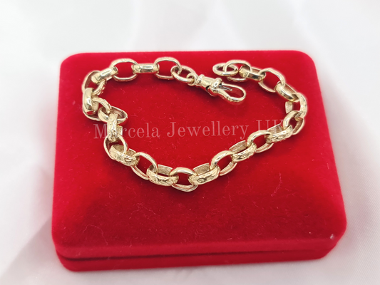 Brand New 9 carat gold Belcher bracelet 6.5 inch