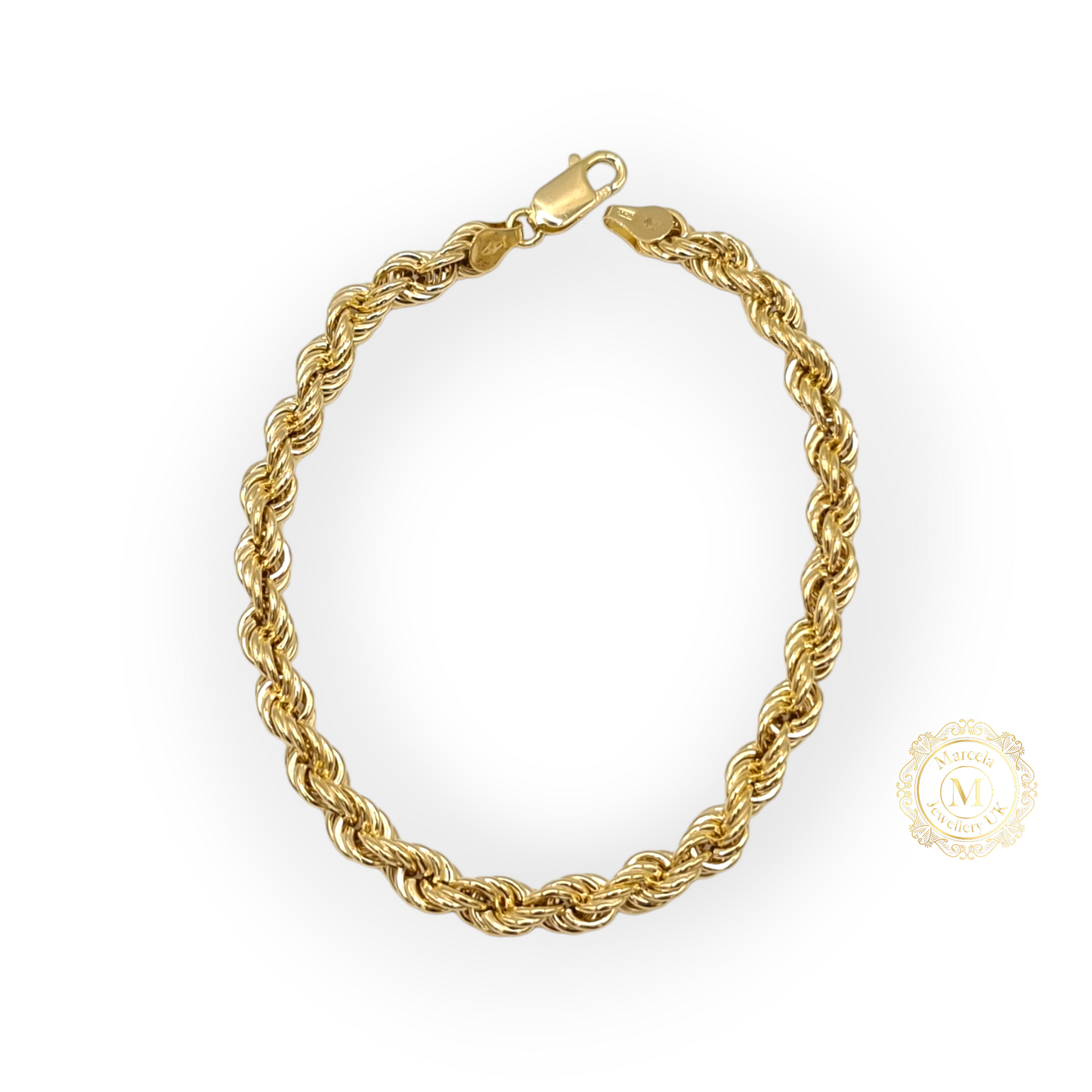 Brand New 9 Carat Gold Rope Bracelet