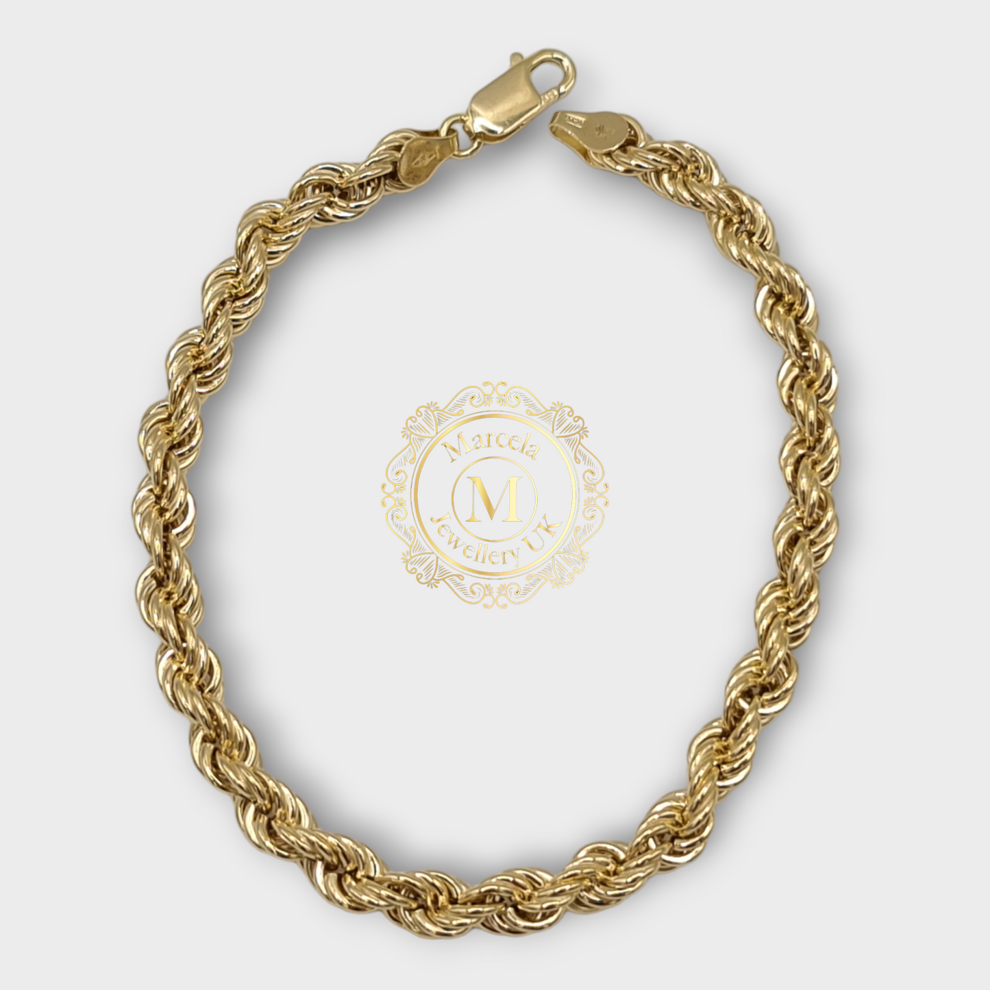 Brand New 9 Carat Gold Rope Bracelet