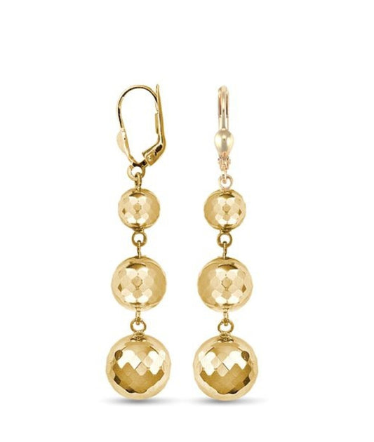 Brand new 9 carat gold Disco Ball drop earrings