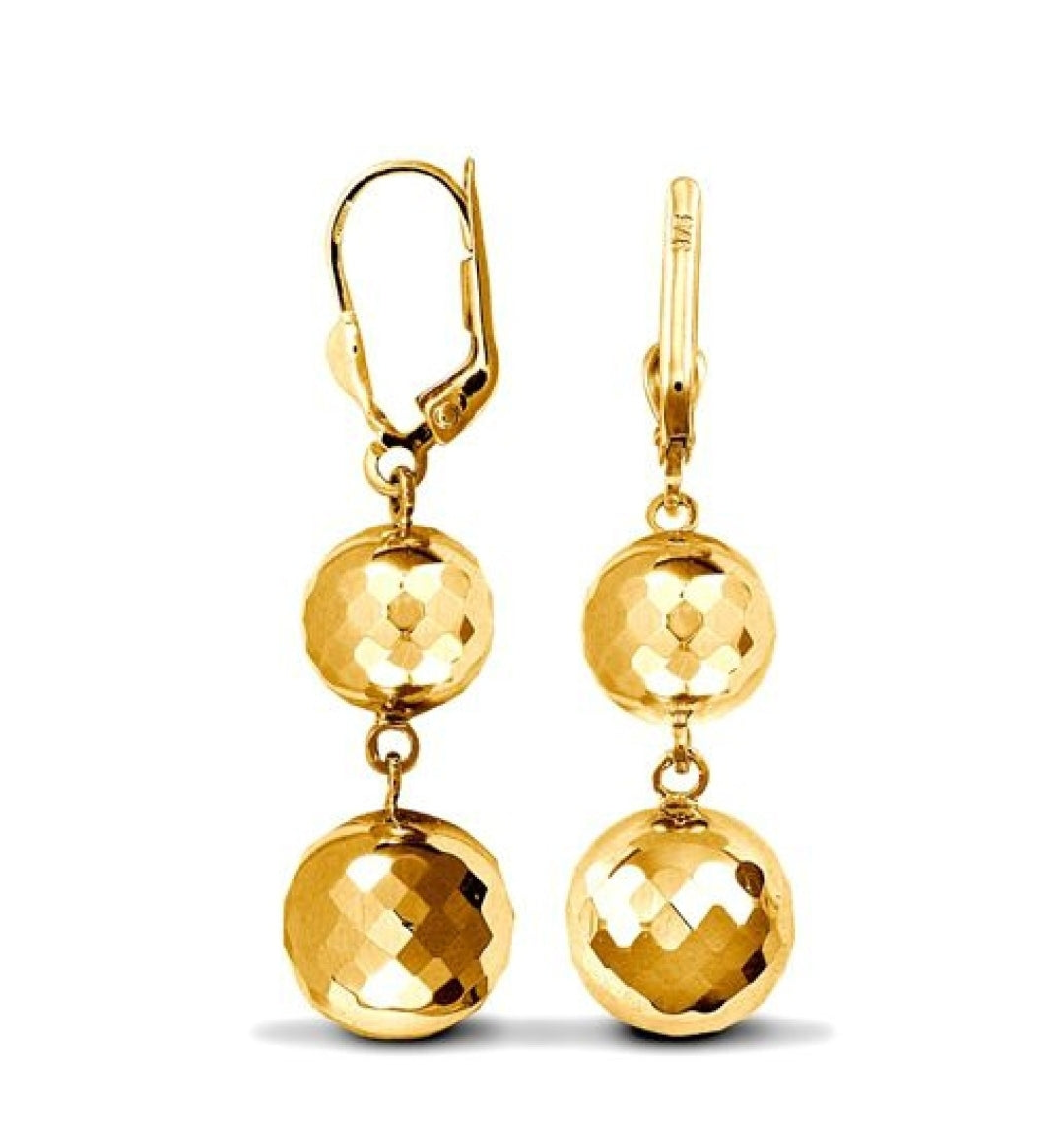 Brand new 9 carat gold disco ball earrings 42mm drop