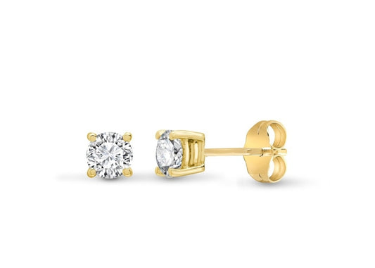 18 carat yellow gold Brand New Solitaire Diamond Earrings