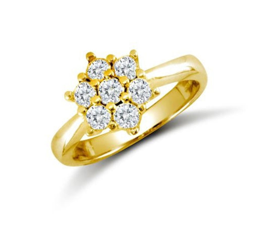 Brand new 9 carat gold cz Flower ring