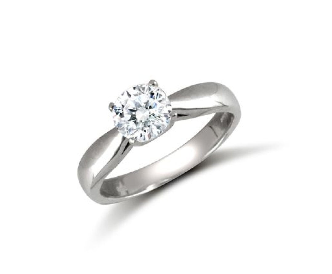 Brand new 9 carat white Gold Round Brilliant cut Cz Solitaire ring