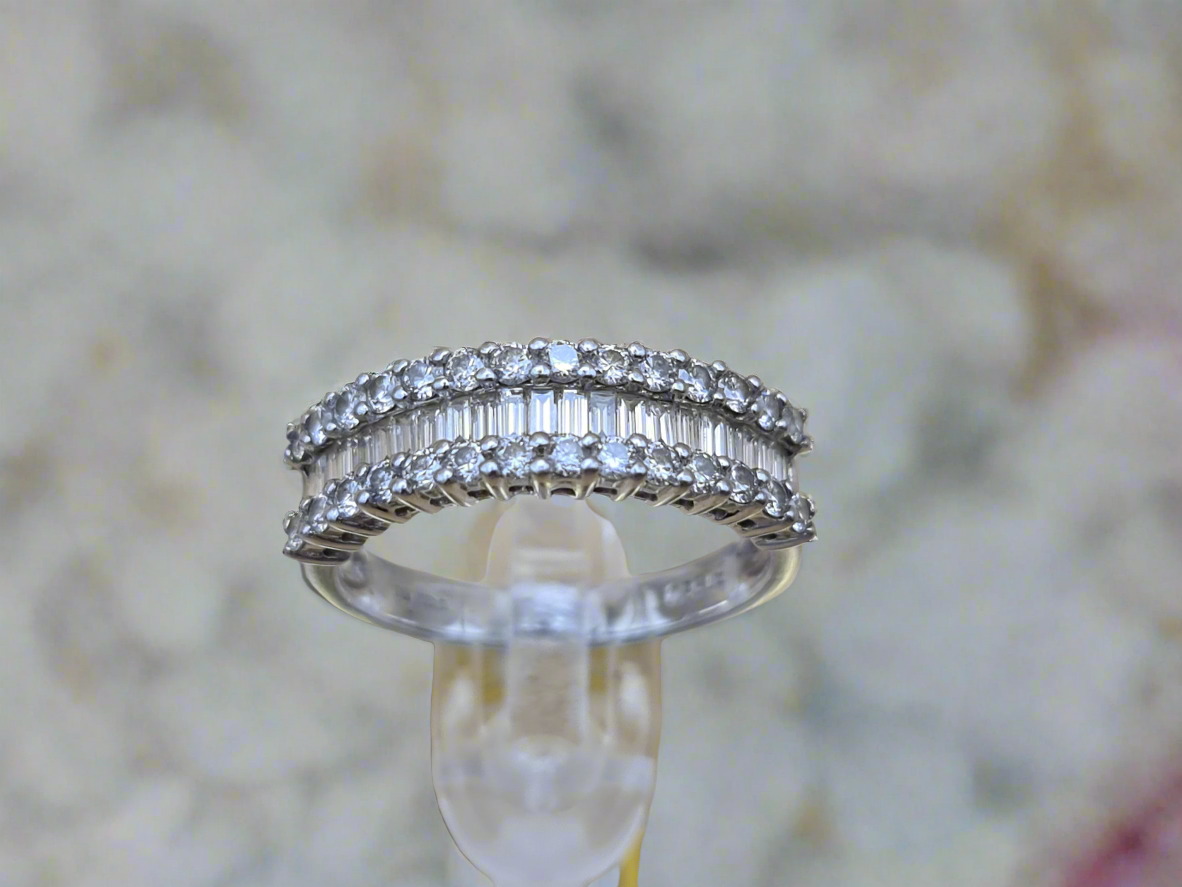 1.4 Carat Diamond Half Eternity ring  in Platinum Size M