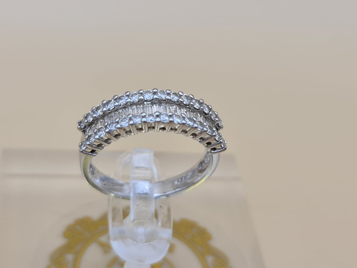 1.4 Carat Diamond Half Eternity ring  in Platinum Size M