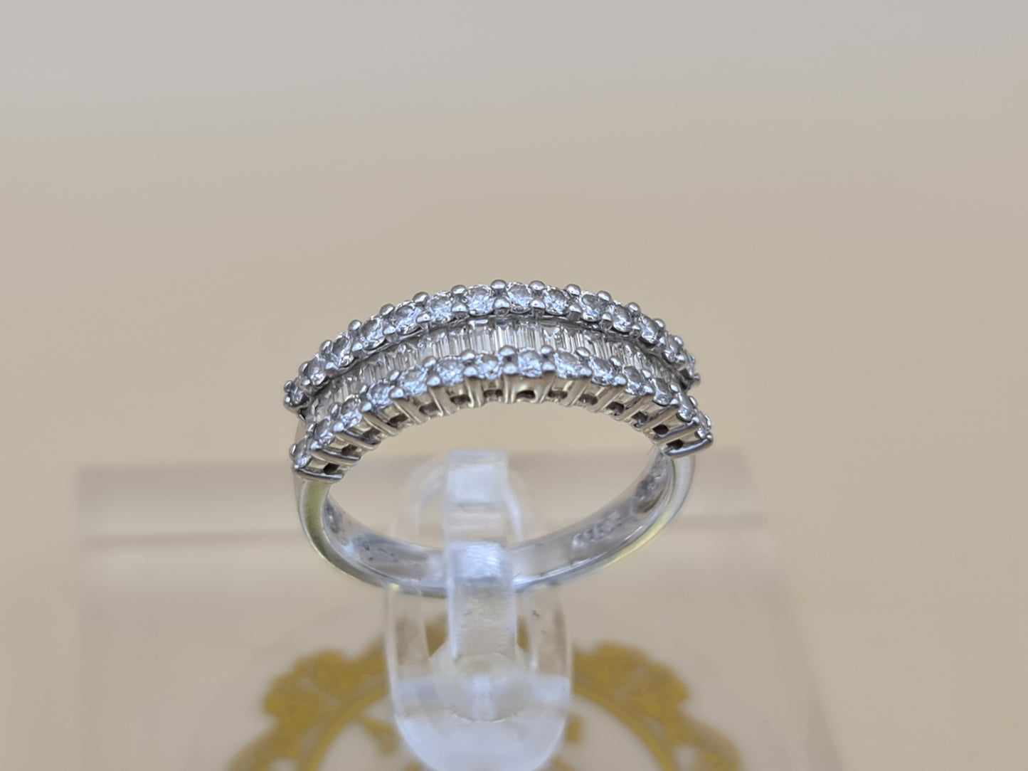 1.4 Carat Diamond Half Eternity ring  in Platinum Size M