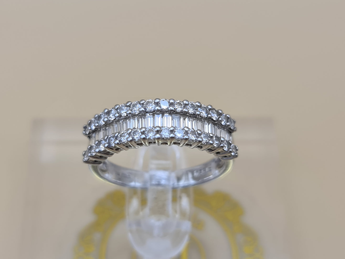 1.4 Carat Diamond Half Eternity ring  in Platinum Size M