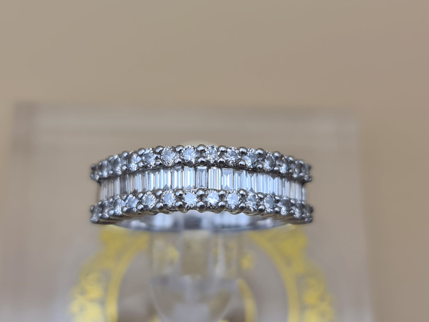 1.4 Carat Diamond Half Eternity ring  in Platinum Size M