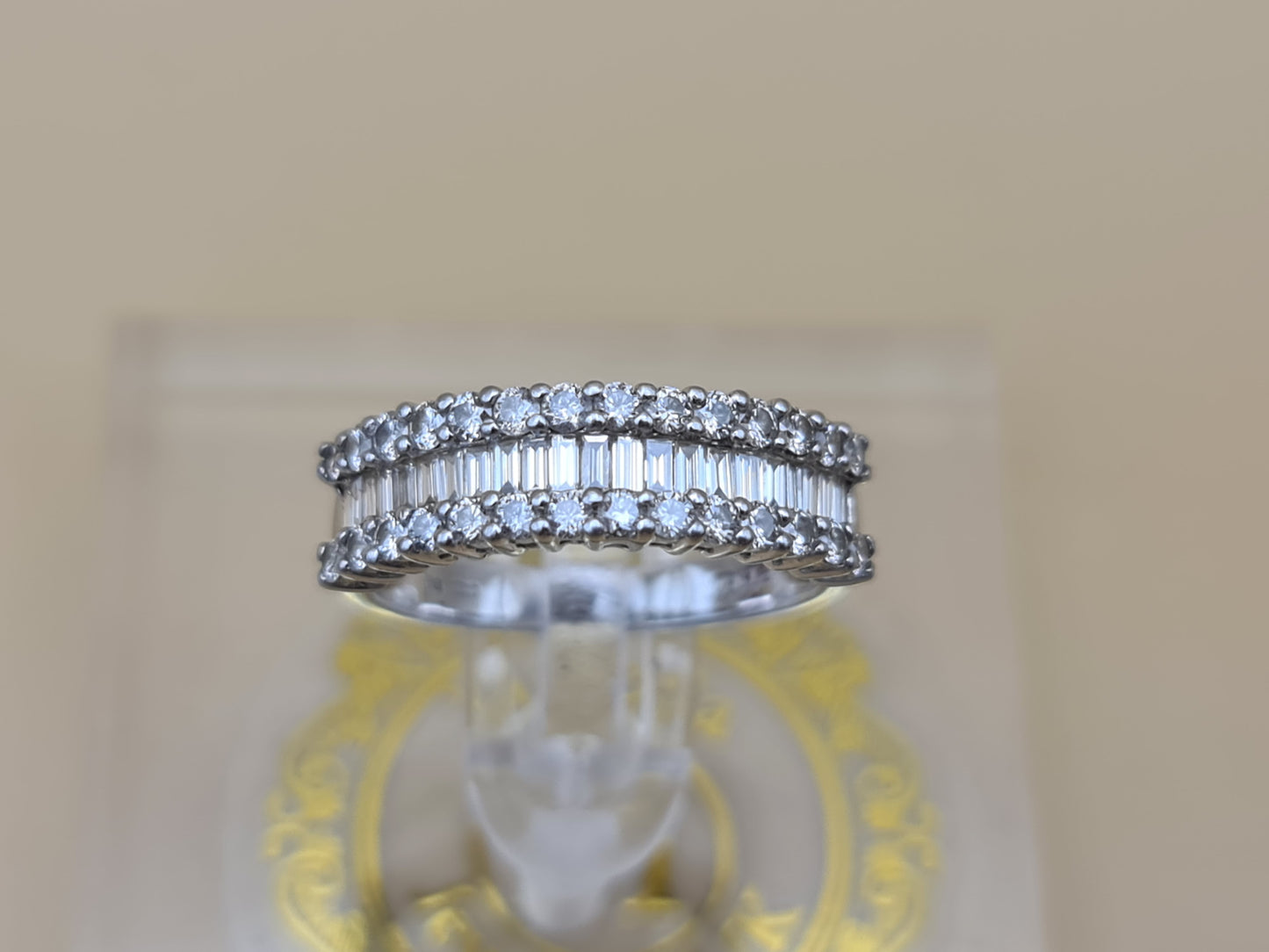 1.4 Carat Diamond Half Eternity ring  in Platinum Size M